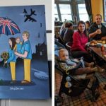 Ukrainian refugees get touching paintings from an artist to give to their host families in the UK