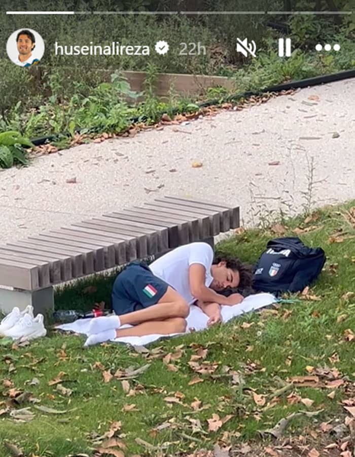 Olympic Gold Medalist Caught Napping in Park, Sparks Debate on Village Conditions
